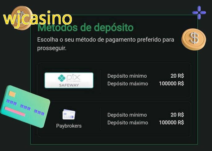O cassino wjcasinobet oferece uma grande variedade de métodos de pagamento